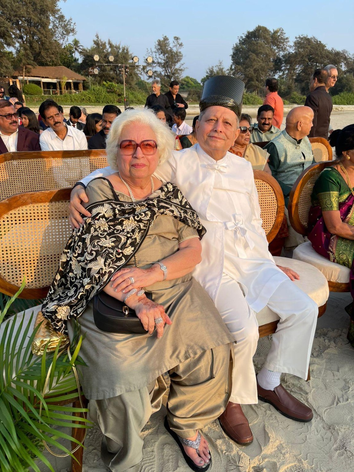 Mehelli and Hutokshi seated together at a celebration