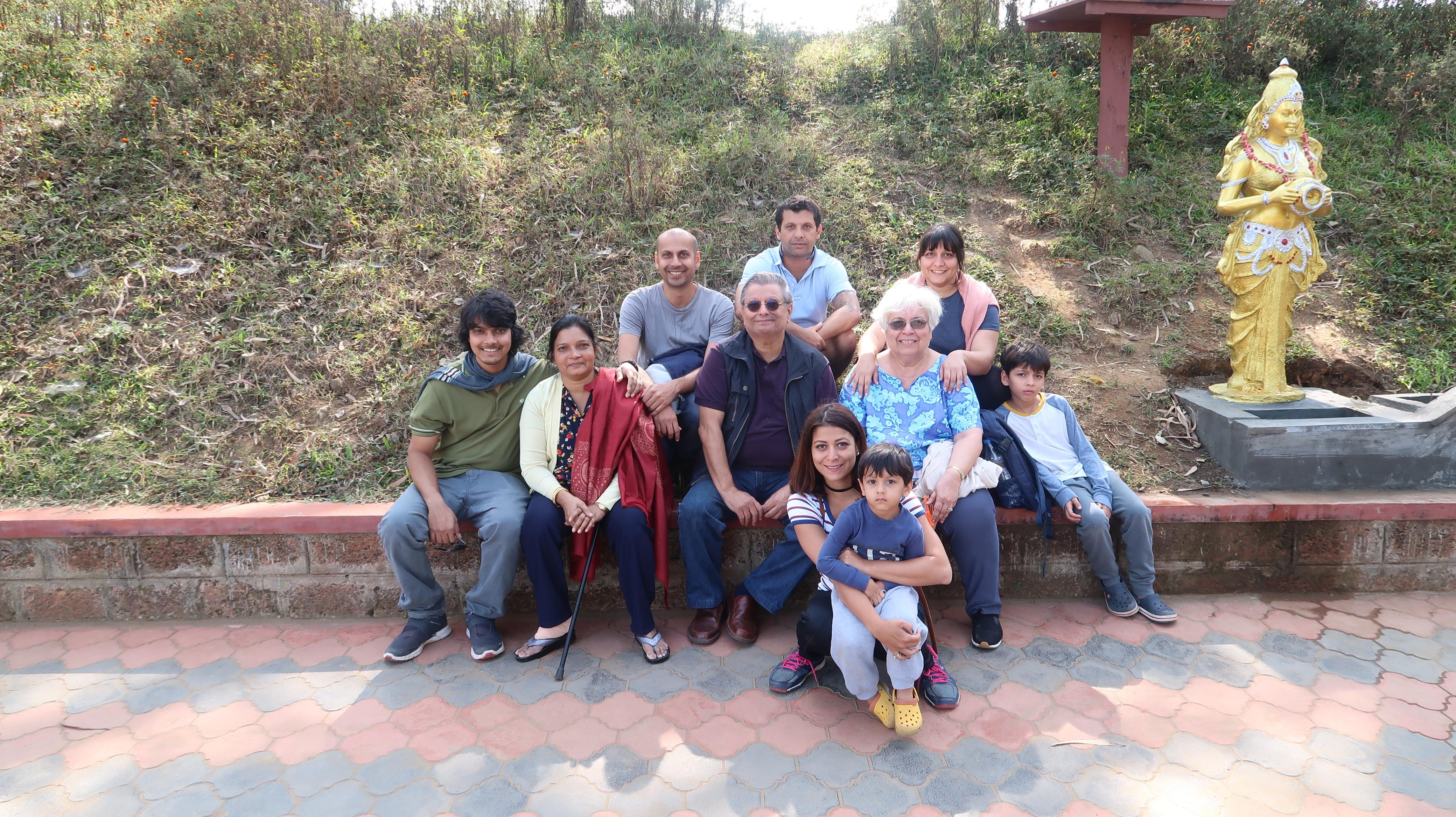 Mehelli and Hutokshi with family outdoors